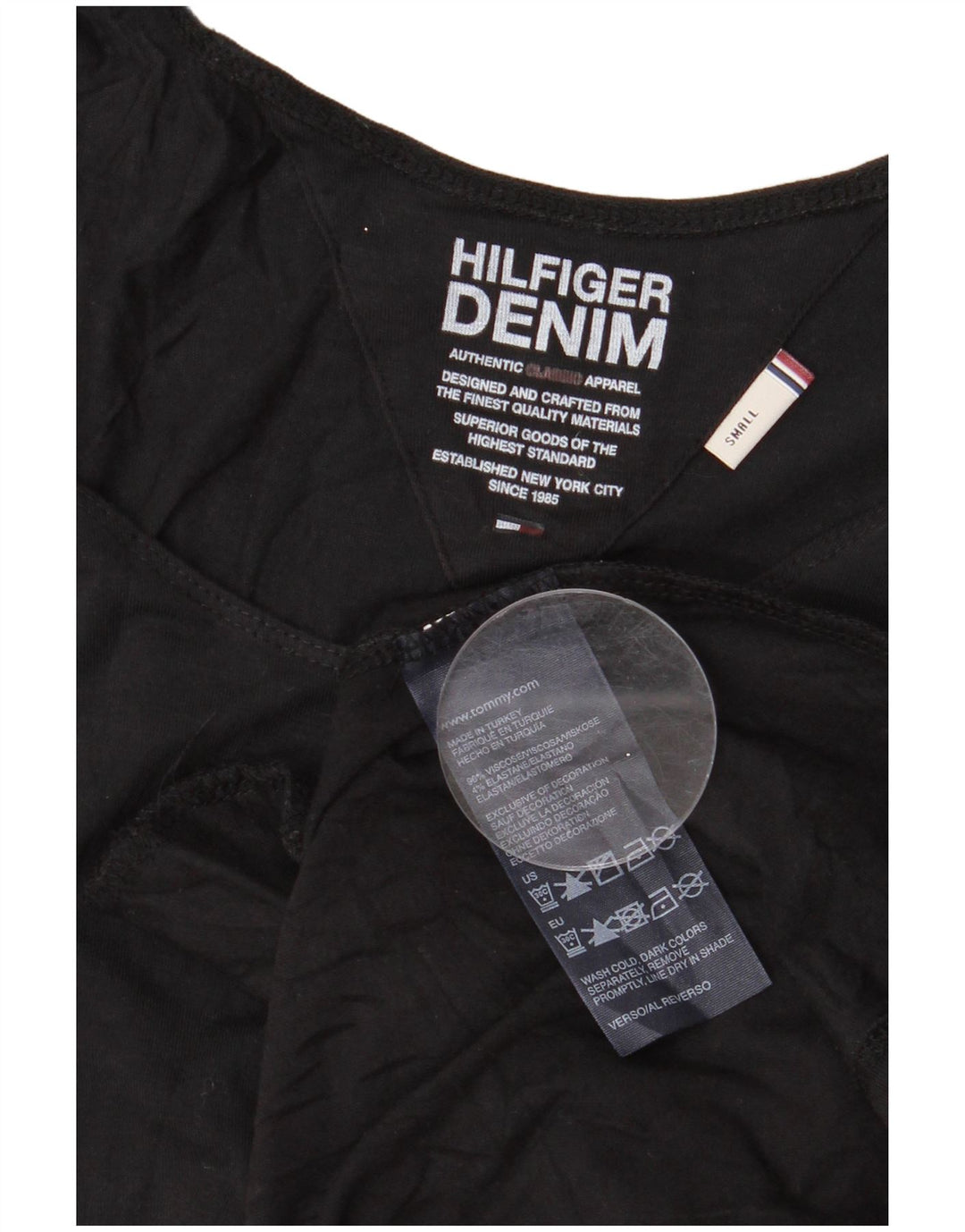 Tommy Hilfiger Γυναικείο Αμάνικο Βασικό Φόρεμα UK 10 Small Black Viscose