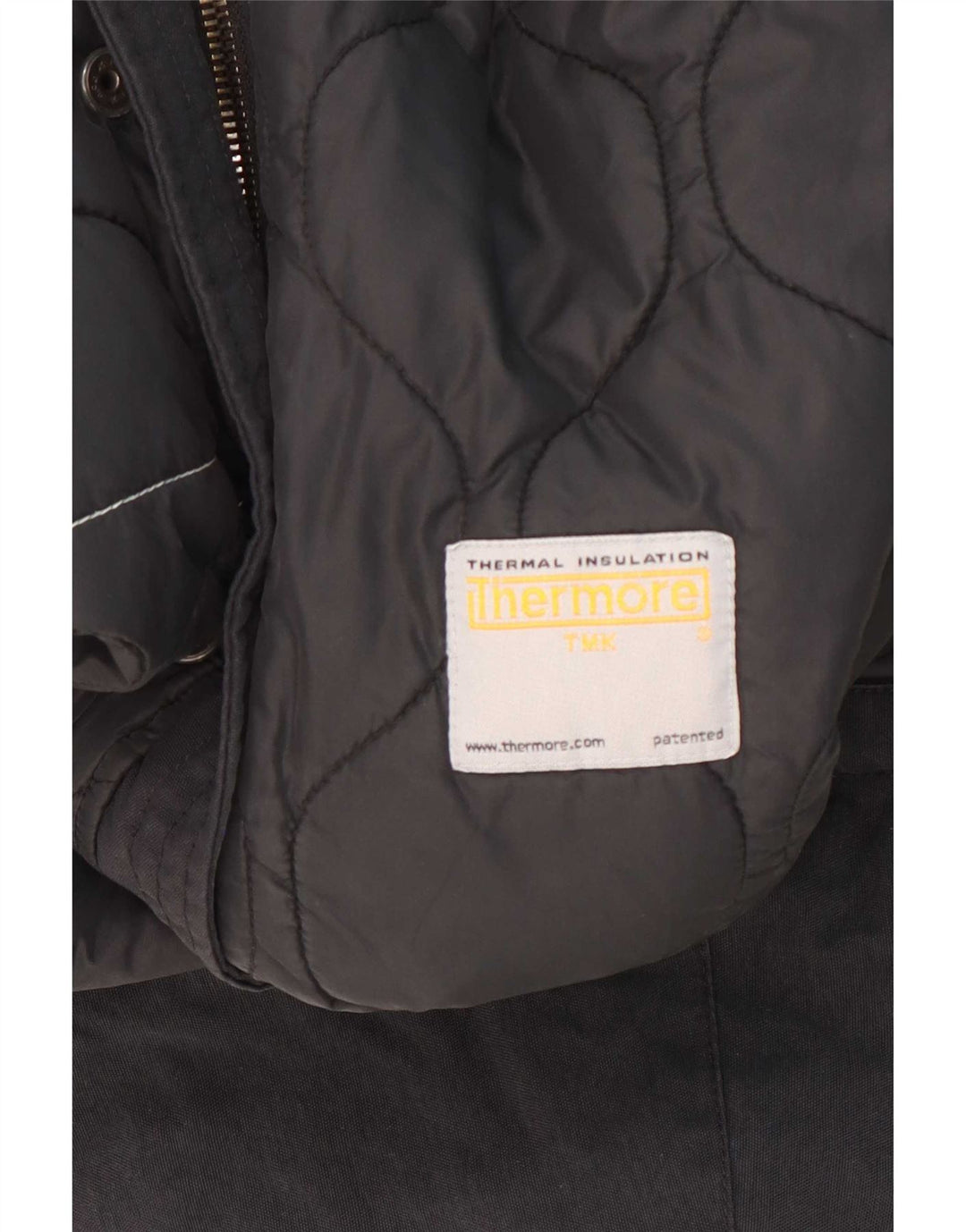 Vintage γυναικείο μπουφάν Parka με κουκούλα UK 14 Medium Black Polyamide