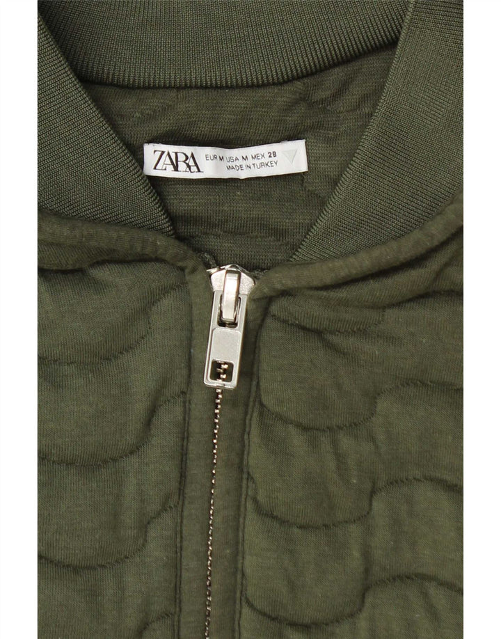Zara Γυναικείο Bomber Jacket UK 14 Medium Khaki