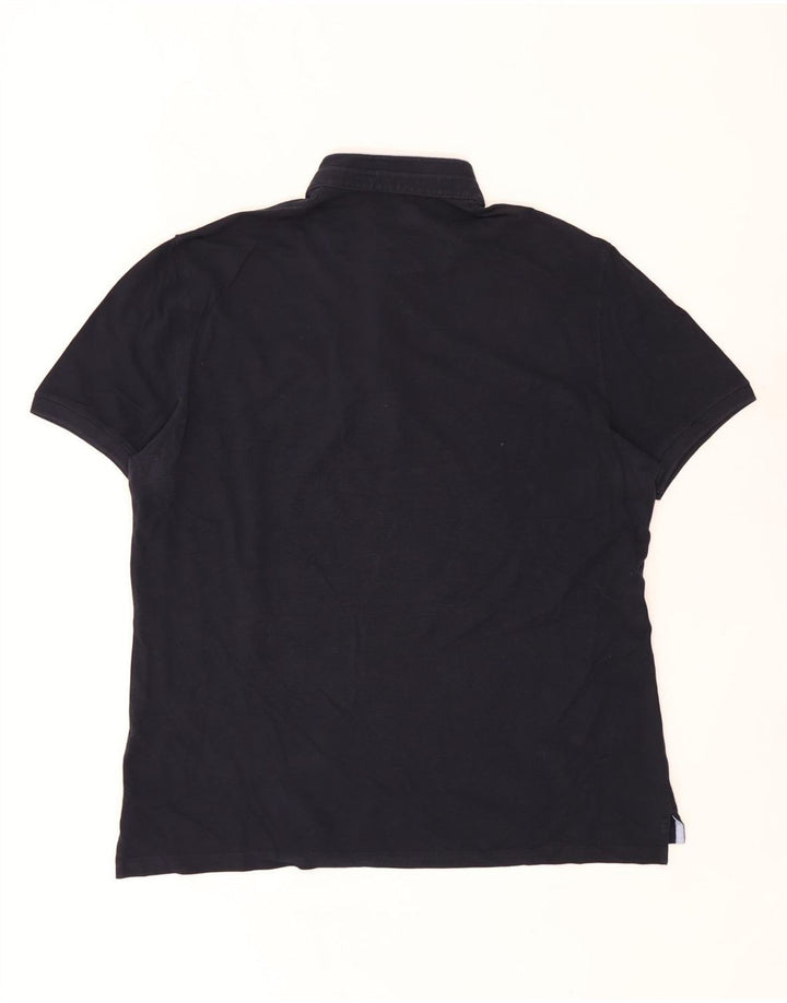 Ανδρικό μπλουζάκι πόλο Massimo Dutti 2XL Navy Blue