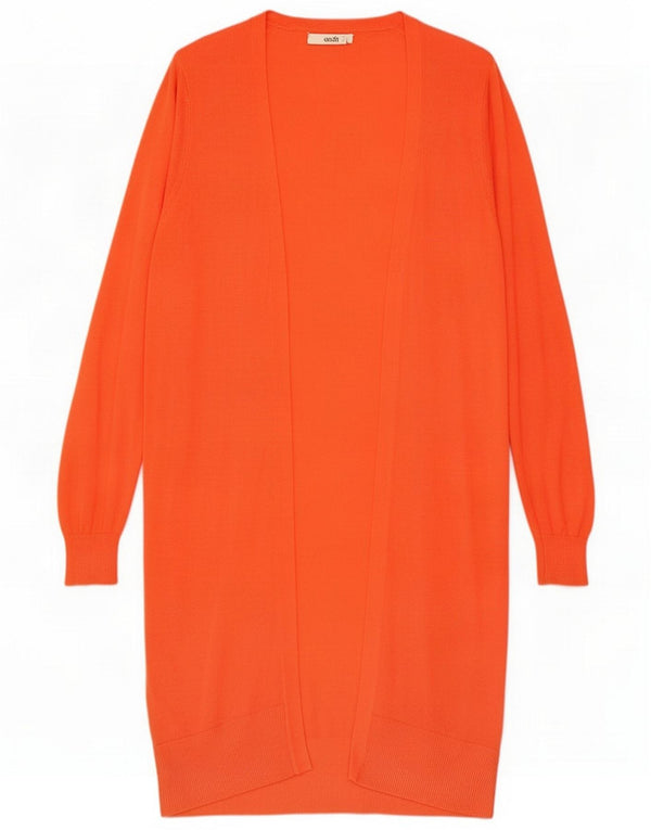 Oasis Womens Longline Open Cardigan πουλόβερ UK 12 Medium Red Viscose