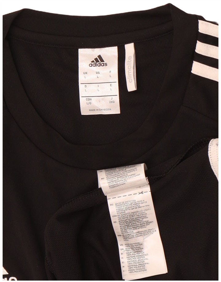Adidas Ανδρικό T-Shirt Climalite Top Large Black Colourblock Πολυεστέρας