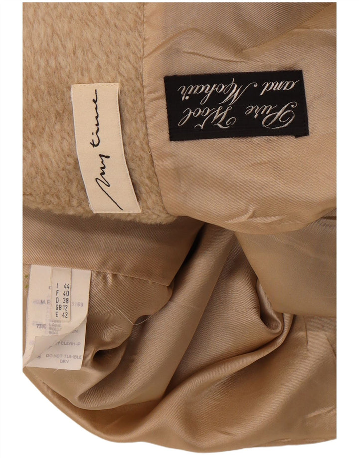 Vintage Γυναικείο Oversized Πανωφόρι UK 12 Medium Beige Wool