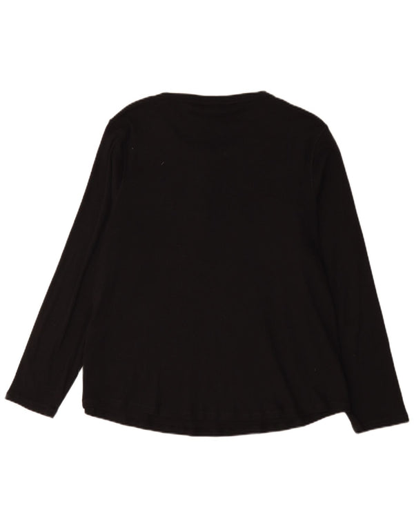 Marks & Spencer Γυναικείο τοπ μακρυμάνικο UK 22 3XL μαύρο βαμβακερό