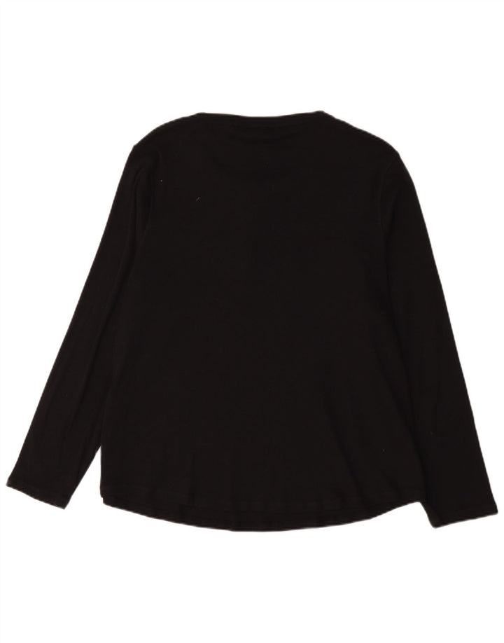 Marks & Spencer Γυναικείο τοπ μακρυμάνικο UK 22 3XL μαύρο βαμβακερό