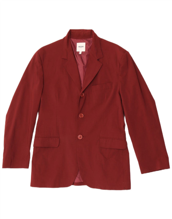 Moschino Ανδρικό σακάκι σακάκι με 3 κουμπιά UK 36 Small Maroon Viscose