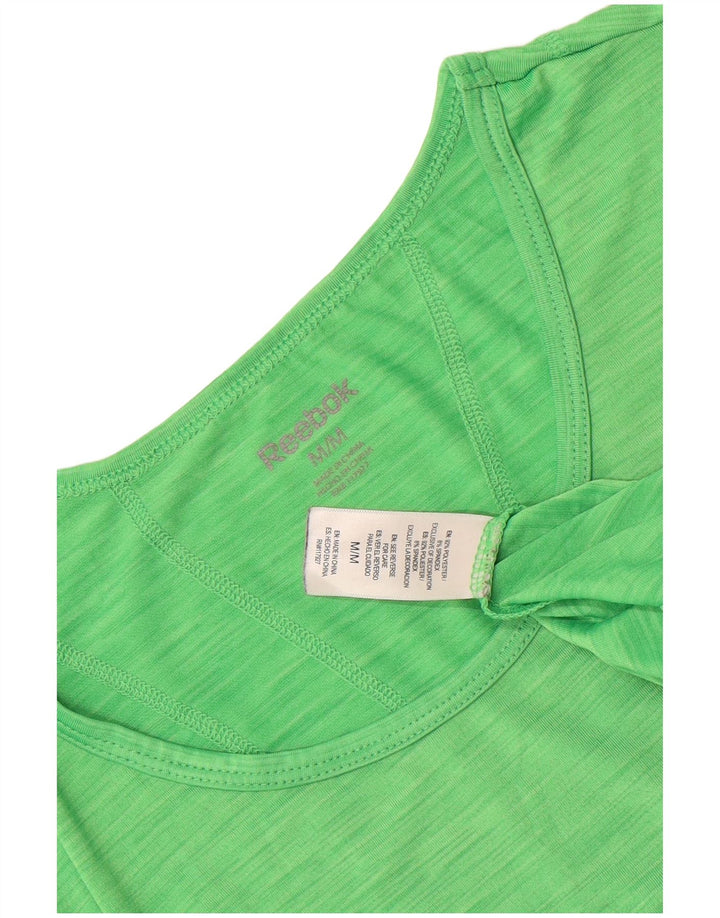Γυναικείο T-Shirt Reebok Top UK 12 Medium Green Flecked Polyester