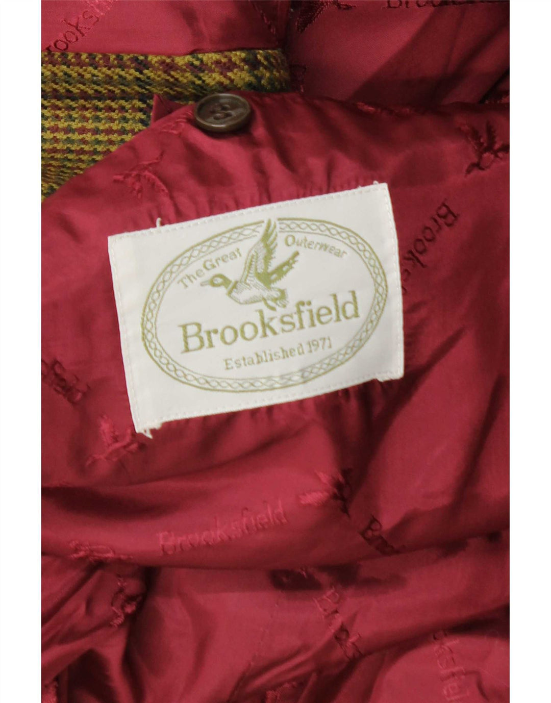 Brooksfield Ανδρικό σακάκι σακάκι με 2 κουμπιά UK 40 Large Khaki Check