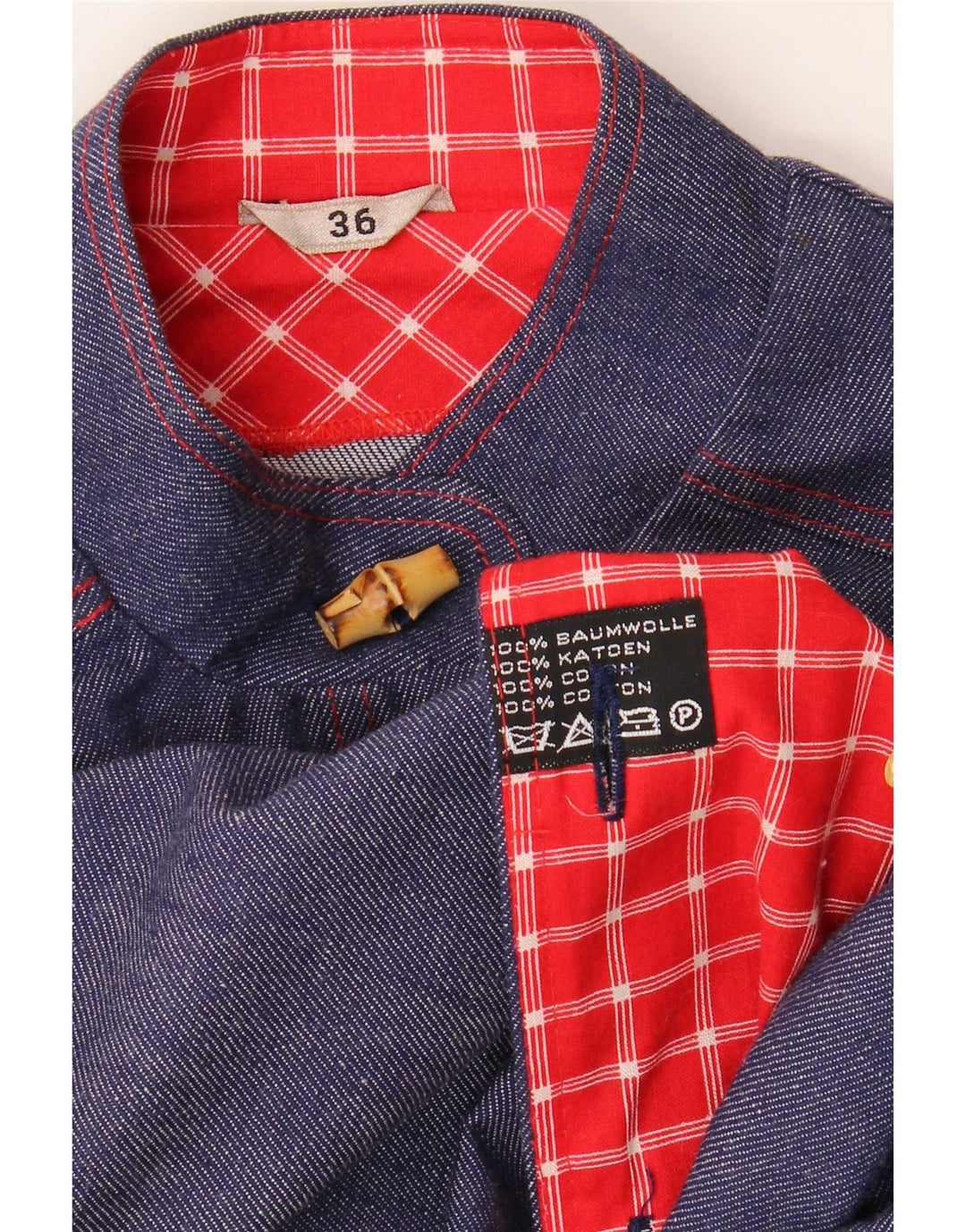 Vintage Γυναικείο Παλτό EU 36 Small Navy Blue Cotton