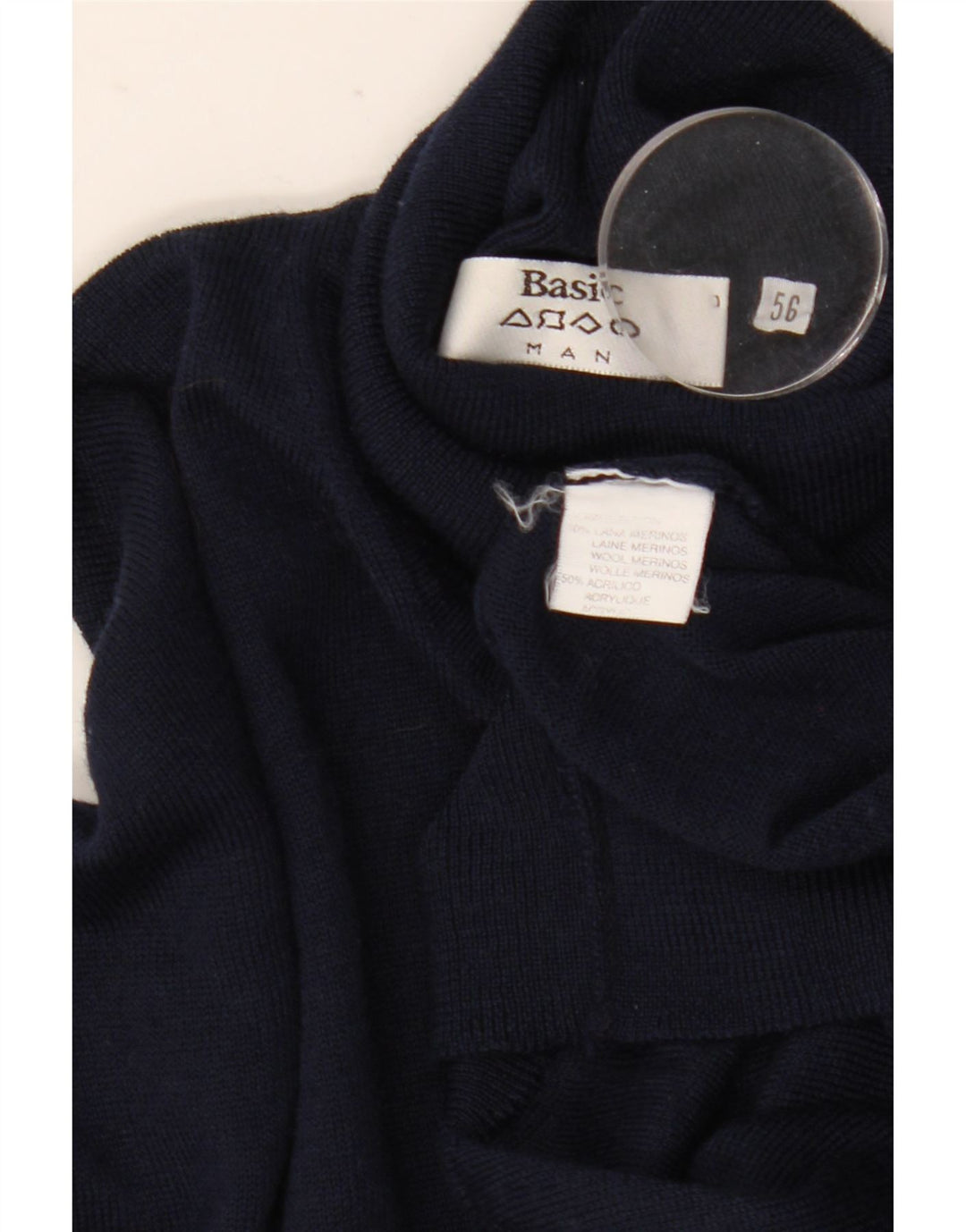 Ανδρικό πουλόβερ Basic Roll Neck Jumper IT 56 XL Navy Blue Wool