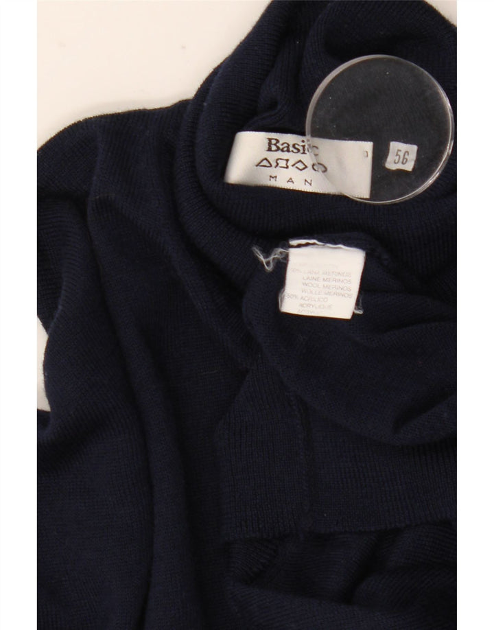 Ανδρικό πουλόβερ Basic Roll Neck Jumper IT 56 XL Navy Blue Wool