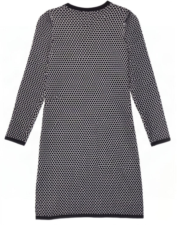 Cos Γυναικείο μακρυμάνικο φόρεμα UK 6 XS Navy Blue Geometric Cotton