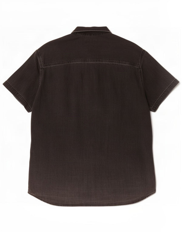 Jack & Jones Ανδρικό κοντομάνικο τζιν πουκάμισο 2XL γκρι βαμβακερό