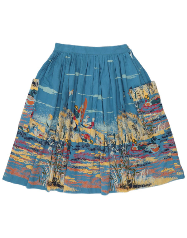 Vintage γυναικεία φούστα IT 42 Medium W26 Blue Animal Print Καινοτομία