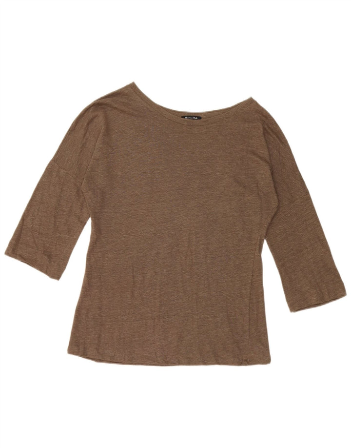 Massimo Dutti Γυναικείο Μπλουζάκι 3/4 μανίκι UK 10 Small Khaki