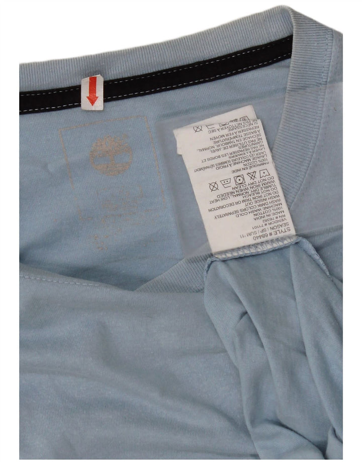 TIMBERLAND Ανδρικό γραφικό T-Shirt Top Μεσαίο Μπλε Βαμβακερό