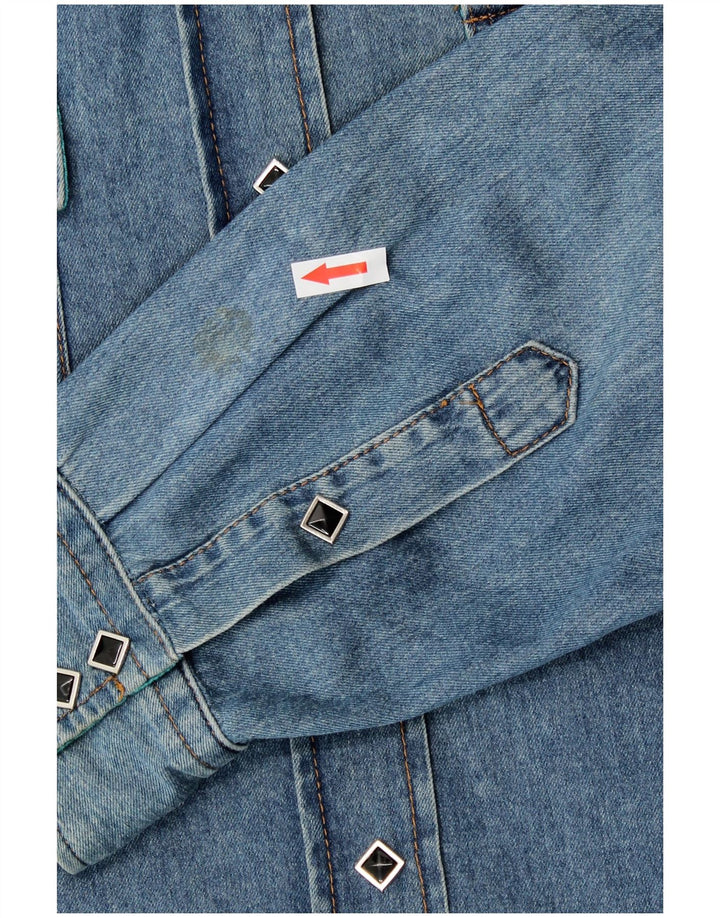 Etro Γυναικείο Oversized Τζιν Πουκάμισο IT 46 Μεγάλο Μπλε Floral Βαμβακερό