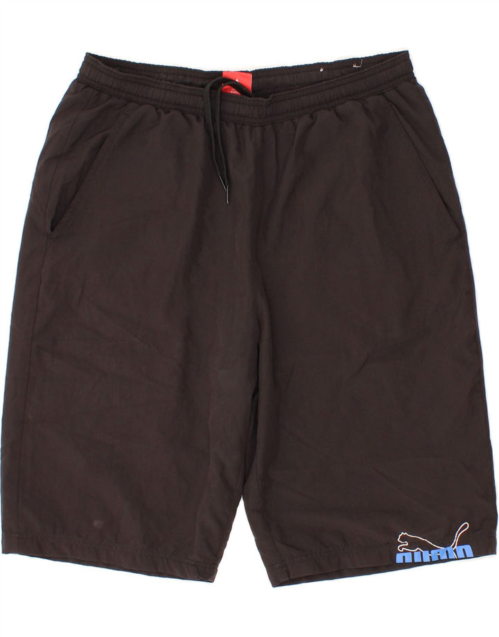 PUMA Mens Sport Shorts Medium  Black Polyester Vintage Puma and Second-Hand Puma from Messina Hembry 