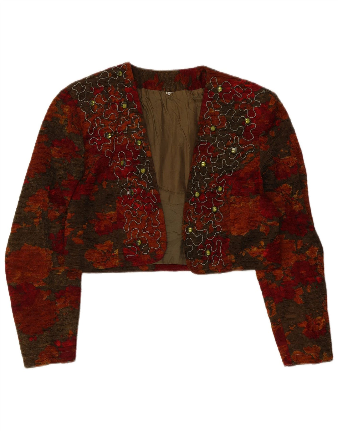 Vintage Γυναικείο μπουφάν Bolero IT 42 Μεσαίο Πολύχρωμο Floral Viscose