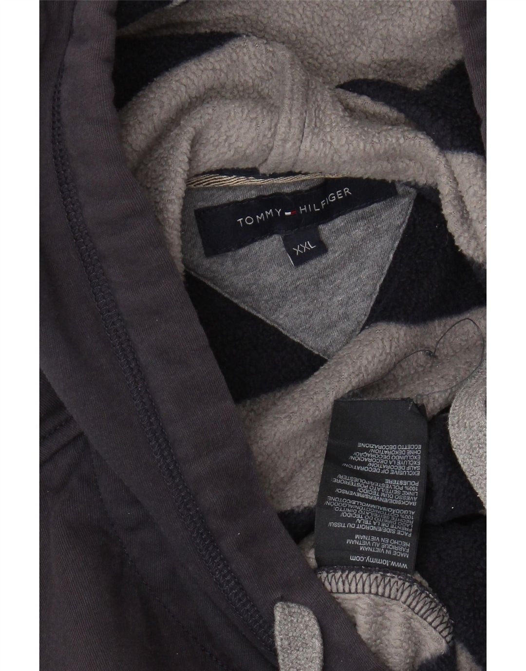 TOMMY HILFIGER Ανδρικό πουλόβερ με κουκούλα με φερμουάρ 2XL μπλε βαμβακερό