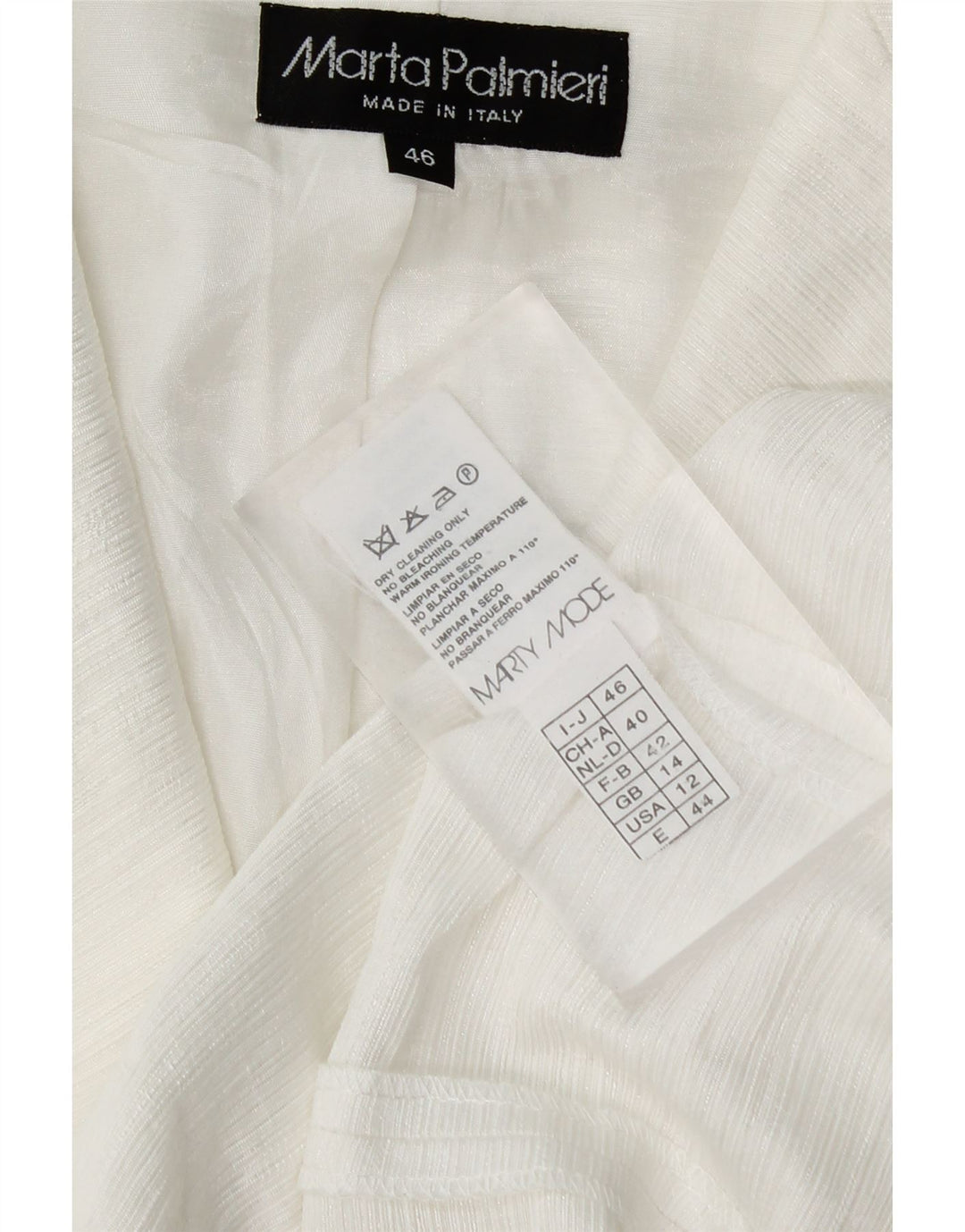 MARTA PALMIERI Womens 3/4 Sleeve 1 Button Blazer Jacket UK 14 Large White