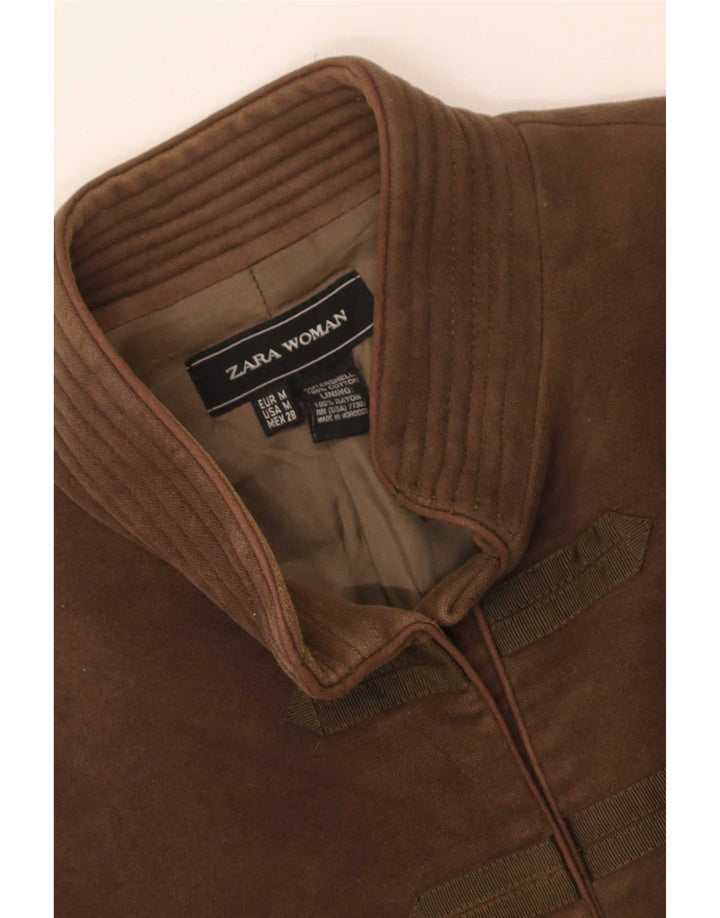 Zara Γυναικείο Open Bomber Jacket UK 12 μεσαίο καφέ βαμβακερό
