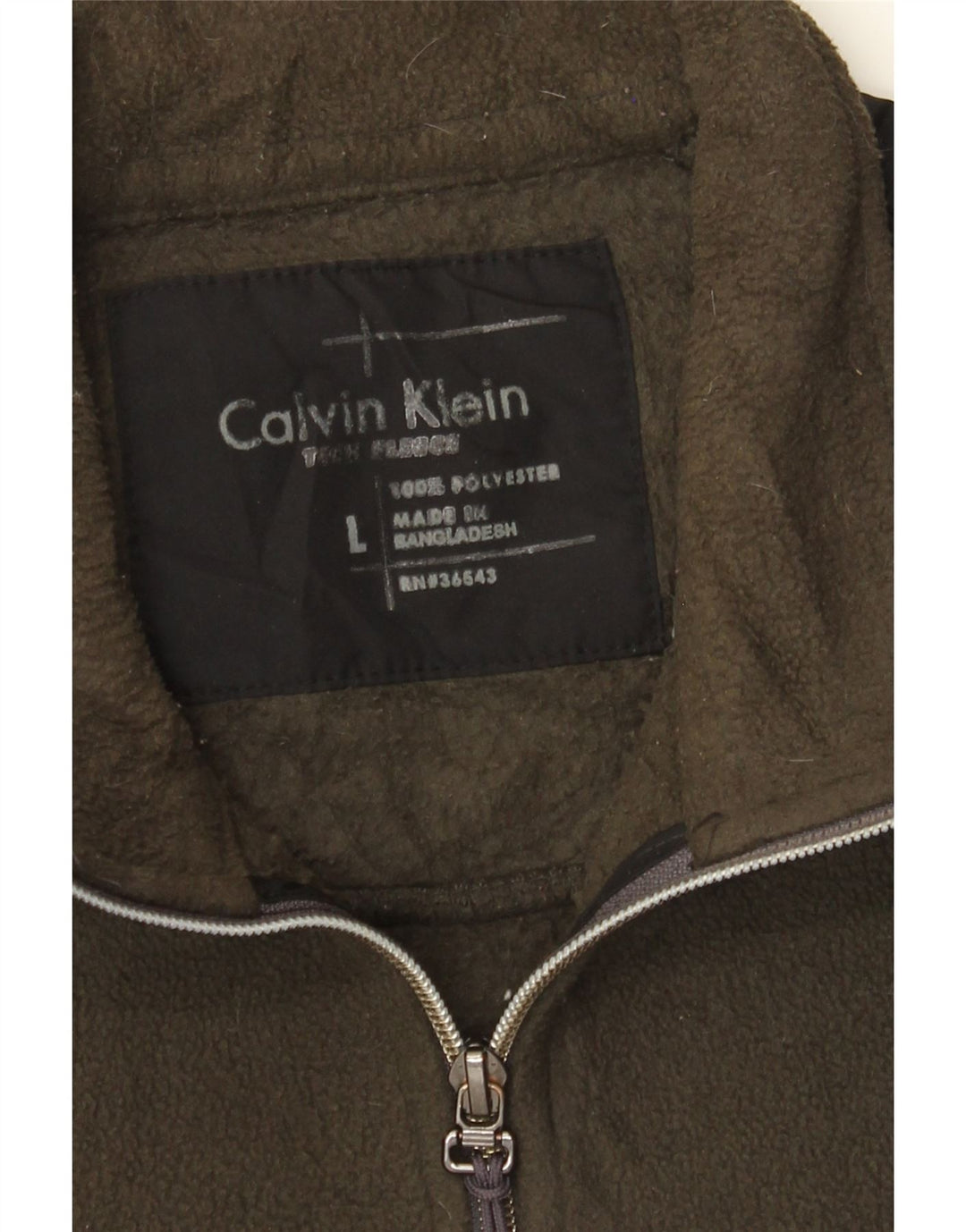 Calvin Klein Ανδρικό Fleece Jacket UK 40 Large Khaki Colourblock Polyester