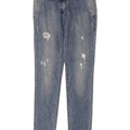 Trussardi Womens Distressed Slim Jeans W26 L31 Blue Polyester