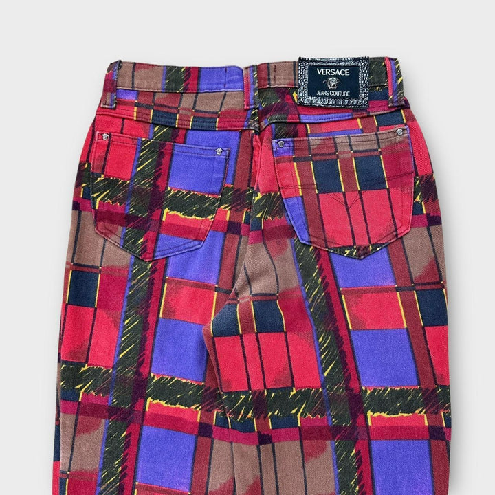 Vintage τζιν Versace παντελόνι με μοτίβο - μέση 27”.