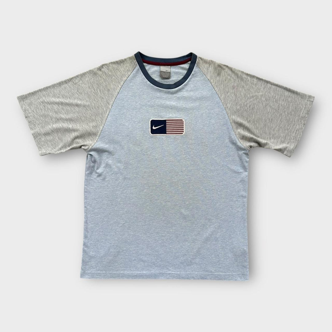 Μπλουζάκι με σημαία Y2K Nike USA - μεγάλο (ταιριάζει σαν XL)