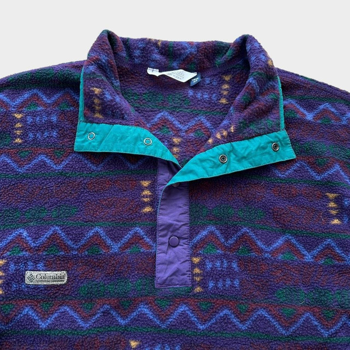 Vintage Columbia funky μοτίβο fleece - XL