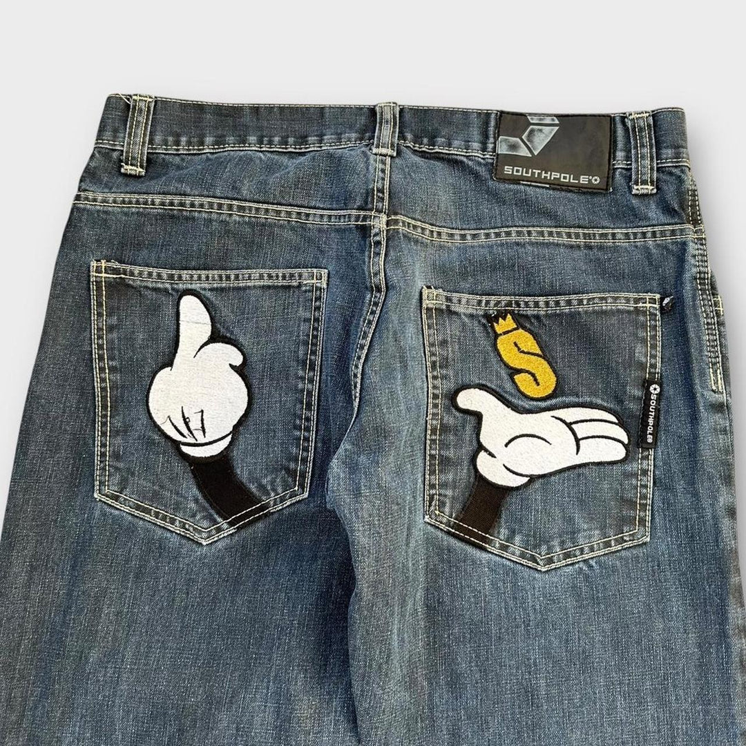 Southpole hip hop φαρδύ τζιν - 34 ιντσών
