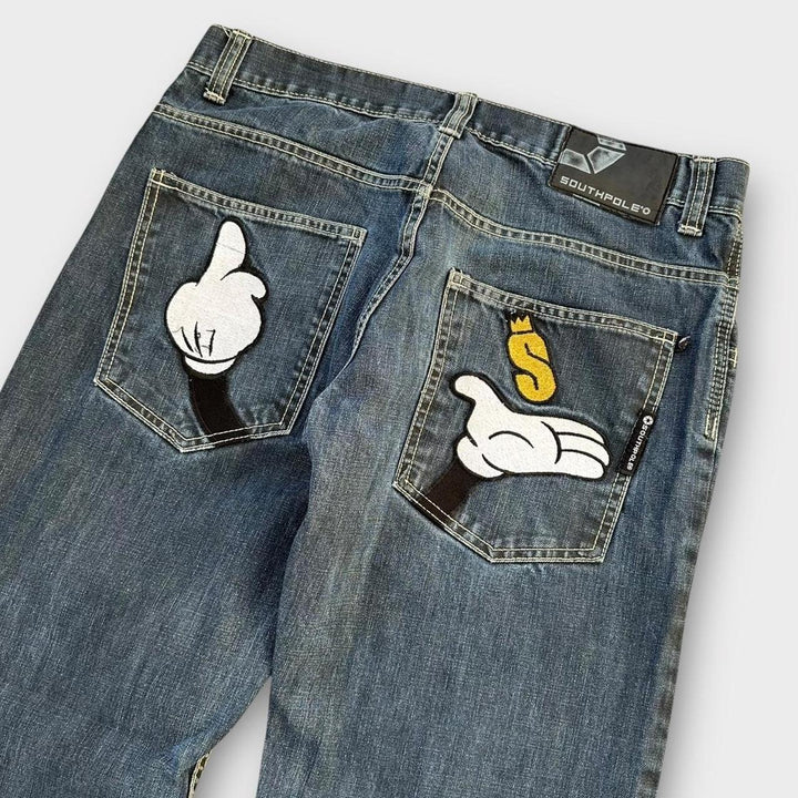 Southpole hip hop φαρδύ τζιν - 34 ιντσών