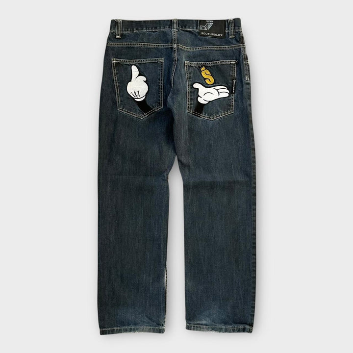 Southpole hip hop φαρδύ τζιν - 34 ιντσών