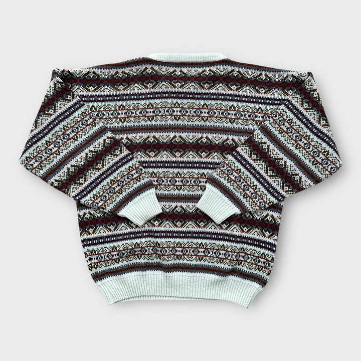 Vintage 90's πλεκτό μπλουζάκι-XL