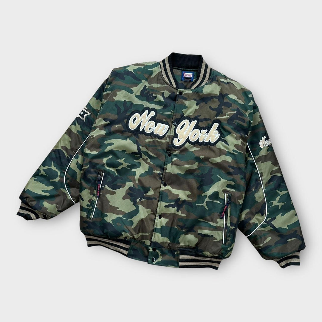 Vintage New York camouflage bomber jacket - XL (ταιριάζει σαν XXL)