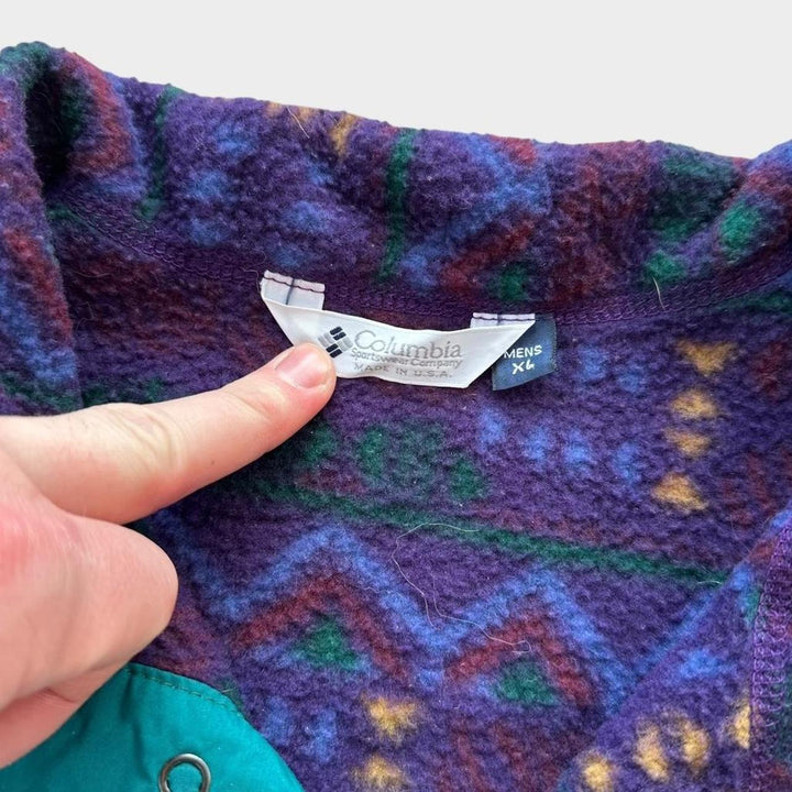 Vintage Columbia funky μοτίβο fleece - XL