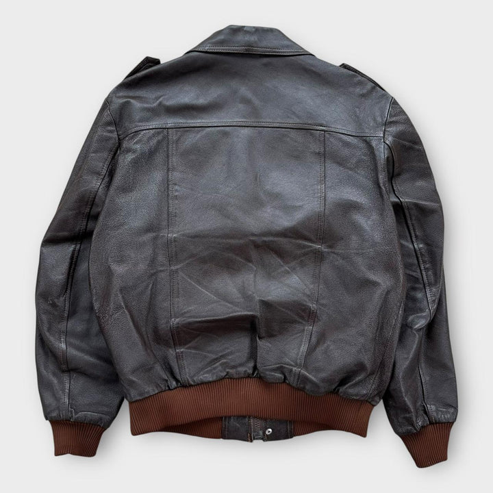 Vintage δερμάτινο τζάκετ πτήσης - μεγάλο