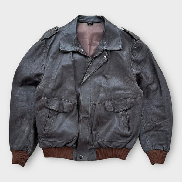 Vintage δερμάτινο τζάκετ πτήσης - μεγάλο