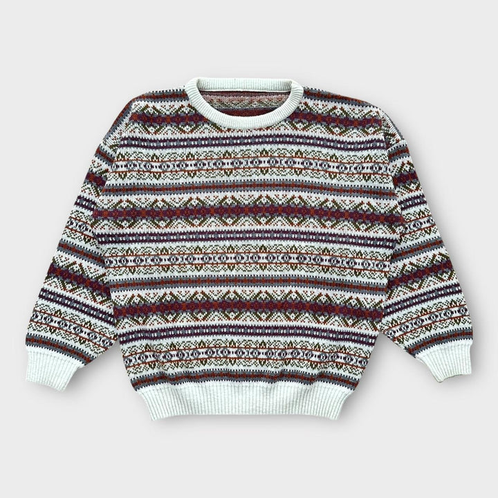 Vintage 90's πλεκτό μπλουζάκι-XL