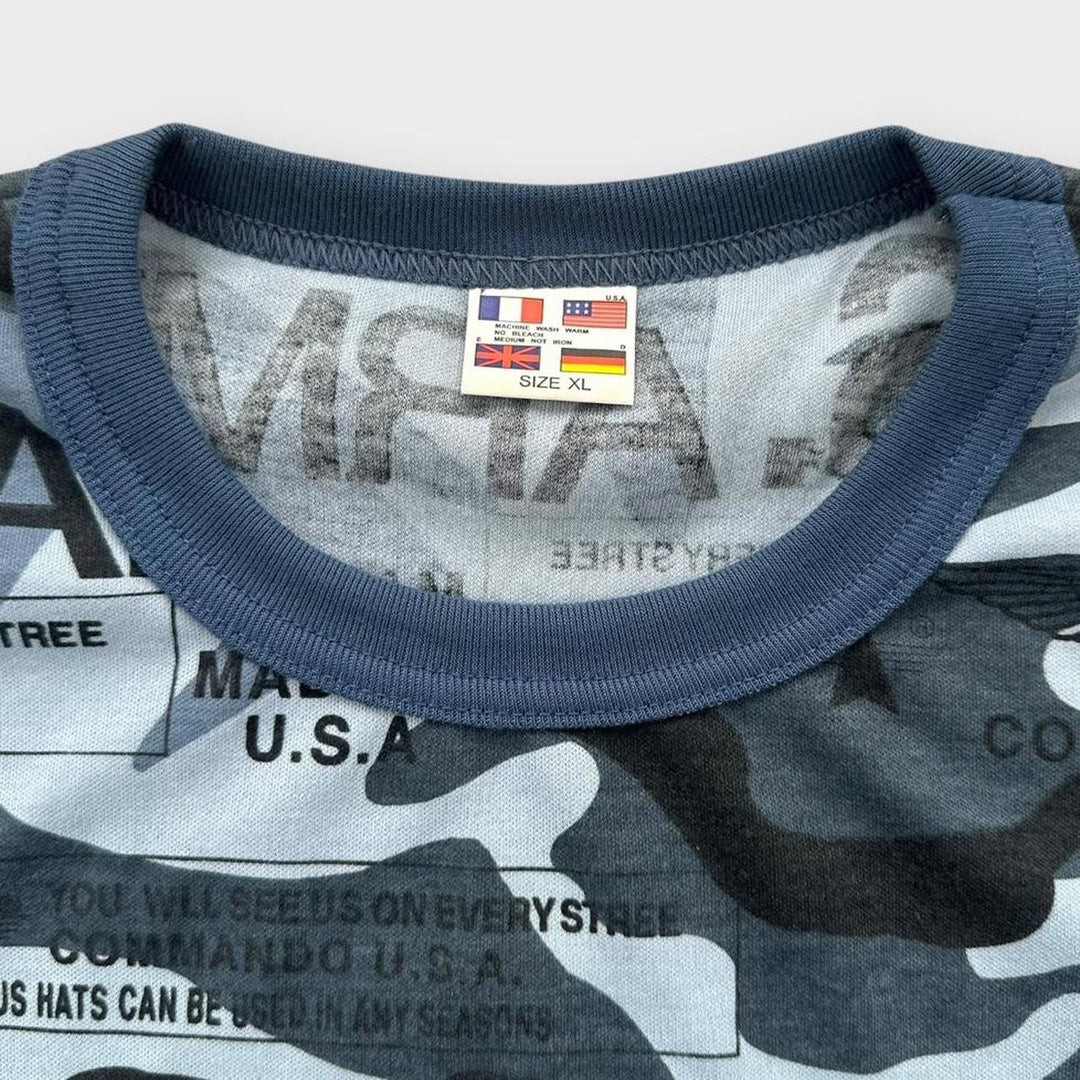 Y2K camo γραφικό μπλουζάκι - XL