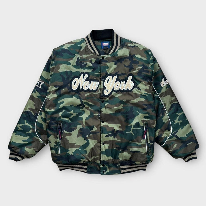 Vintage New York camouflage bomber jacket - XL (ταιριάζει σαν XXL)