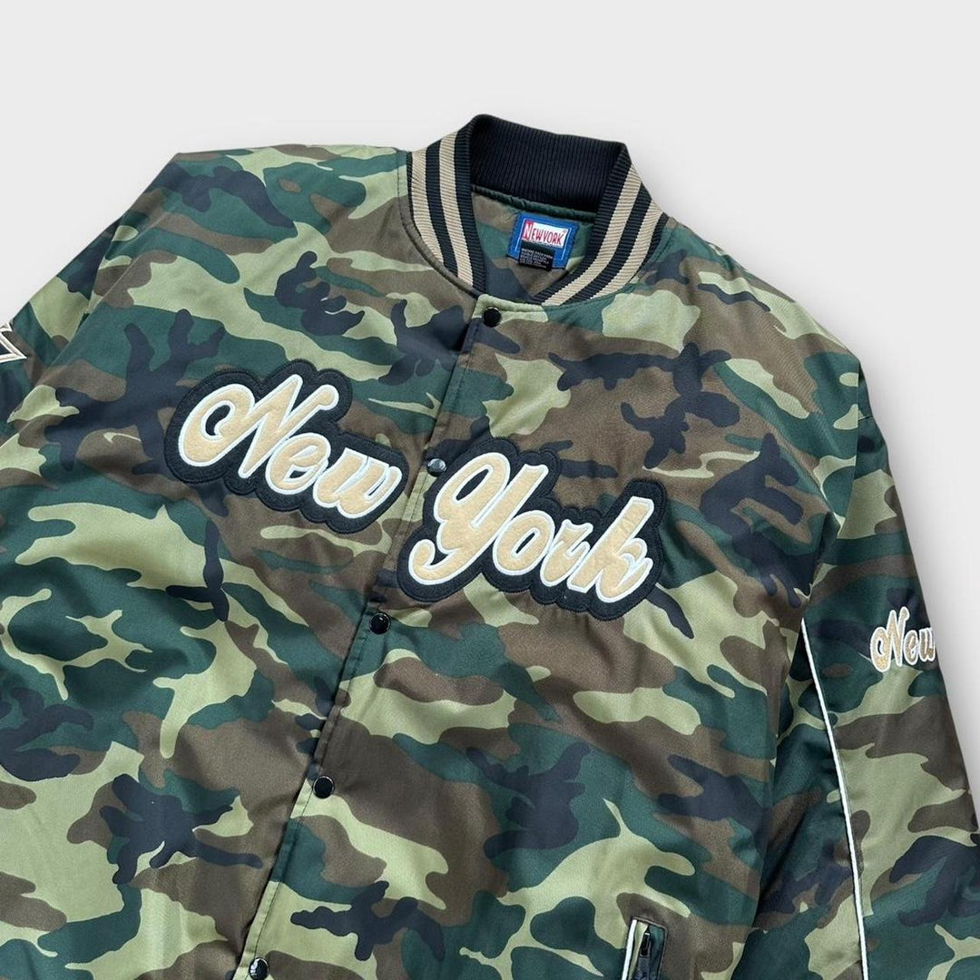 Vintage New York camouflage bomber jacket - XL (ταιριάζει σαν XXL)