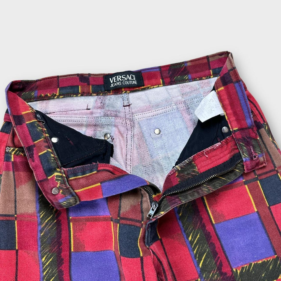Vintage τζιν Versace παντελόνι με μοτίβο - μέση 27”.