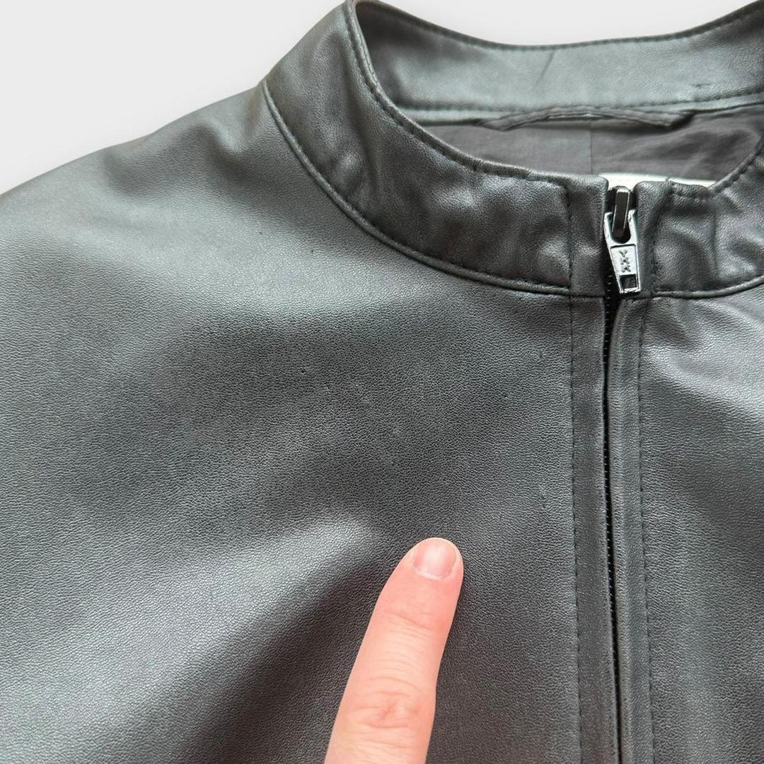 Vintage Y2K γυναικείο δερμάτινο μπουφάν - UK12