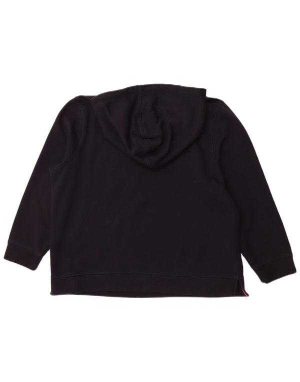 TOMMY HILFIGER Γυναικείο γραφικό φούτερ με κουκούλα UK 22 3XL Navy Blue Cotton