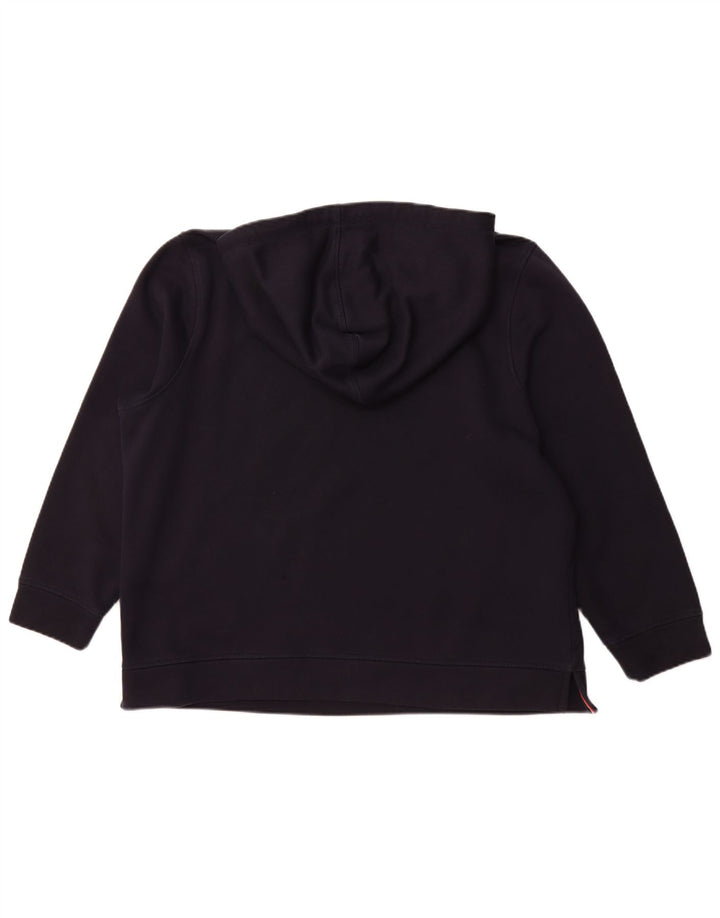 TOMMY HILFIGER Γυναικείο γραφικό φούτερ με κουκούλα UK 22 3XL Navy Blue Cotton