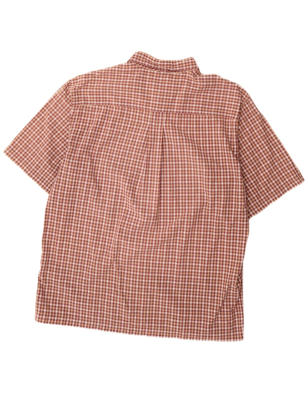 TIMBERLAND Ανδρικό κοντομάνικο πουκάμισο XL μπορντό βαμβακερό