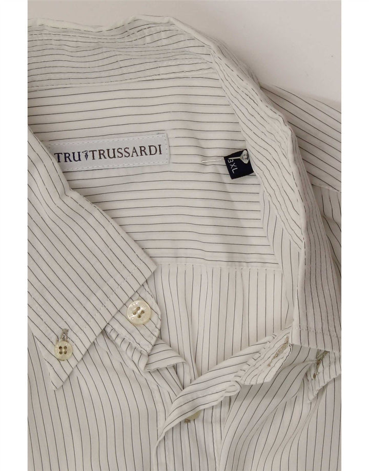 Ανδρικό πουκάμισο Trussardi 3XL Λευκή ρίγα