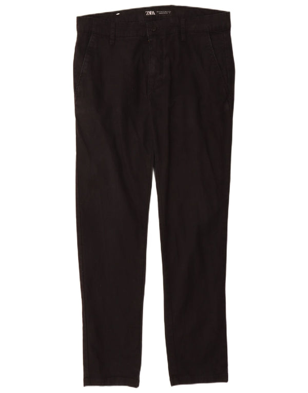 Ανδρικό παντελόνι Chino ZARA Slim EU 40 Medium W31 L30 μαύρο βαμβακερό